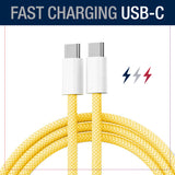 3' USB-C to USB-C Fast Cable - Yellow