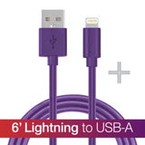 6' MFi Lightning to USB-A | Purple