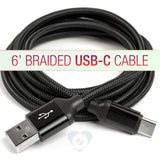 6' Braided USB C Cable | Black