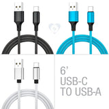 6' Braided USB C Cable | Blue