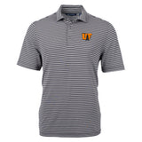 Virtue Eco Pique Stripe Recycled Mens Big & Tall Polo | Black