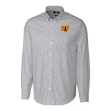 Stretch Oxford Stripe Mens Big & Tall Long Sleeve Dress Shirt | Charcoal