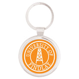 Silver Maverick Round Key Tag | Orange
