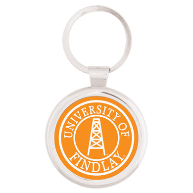 Silver Maverick Round Key Tag | Orange