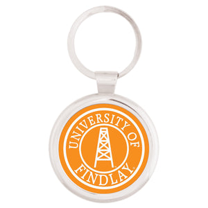 Silver Maverick Round Key Tag | Orange