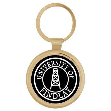 Gold Maverick Round Key Tag | Black