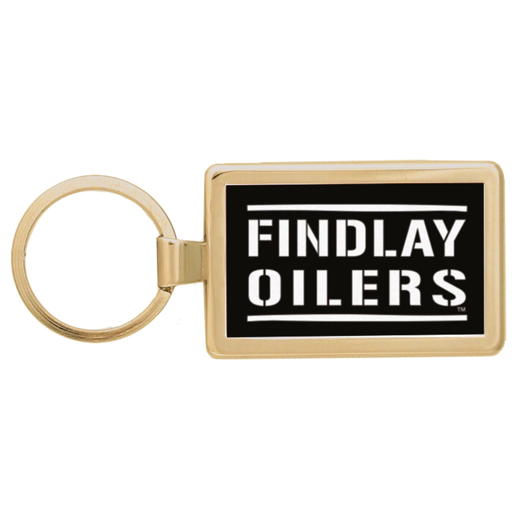 Gold Maverick Rectangular Key Tag | Black