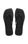 Ladies Black Slim Square Sandal