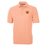 Virtue Eco Pique Stripe Recycled Mens Polo | Orange