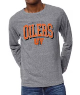Oilers Long Sleeve Burnout Tee | Heather Gray