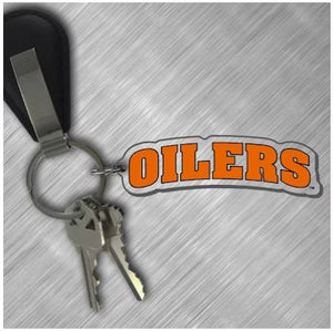 Oilers Acrylic Arched Keychain | Orange