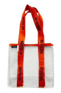 Go Oilers Clear Tote | Orange