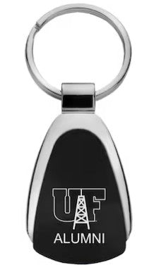 Oil Derrick Teardrop Keychain | Black