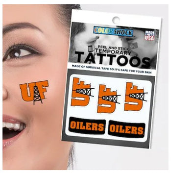 Oil Derrick Temporary Tattoos | Orange/Black