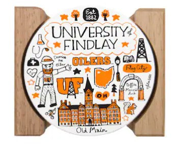 Julia Gash Coaster Set | Orange/Black Font