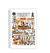 Julia Gash Spiral Notebook 9.5 x 6.5 | Black/Orange