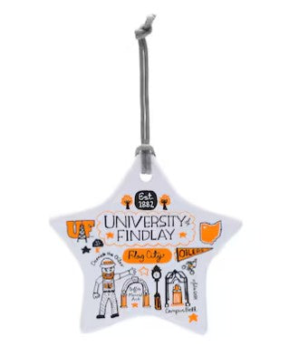 Julia Gash Ornament | Orange/Black Font