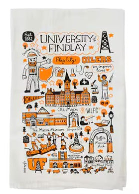 Julia Gash Towel | Orange/Black Font