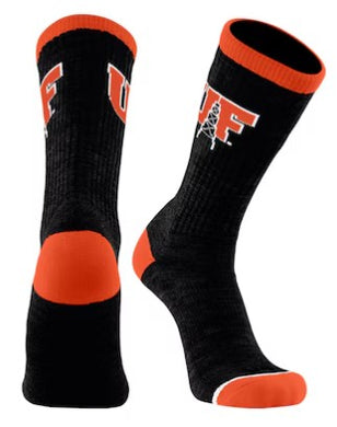 Recycled Crew Sock | Black / Orange