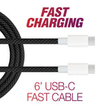 6' USB-C Fast Braided Cable | Black