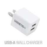 Dual USB-A Wall Charger - White