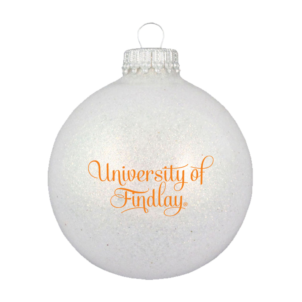 Sparkle Glass Ball Ornament | White
