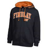 Contrast Liner Full Zip Hoodie | Black